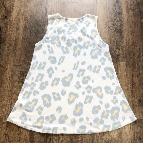 DD Designs Womens Small Blue Yellow Leopard Print V-Neck Sleeveless Tank Top - Picture 6 of 6